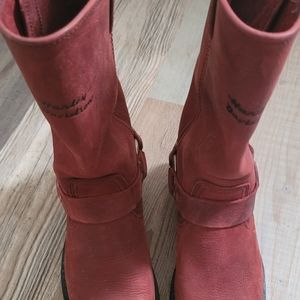 Suede Red Harley Davidson Boots